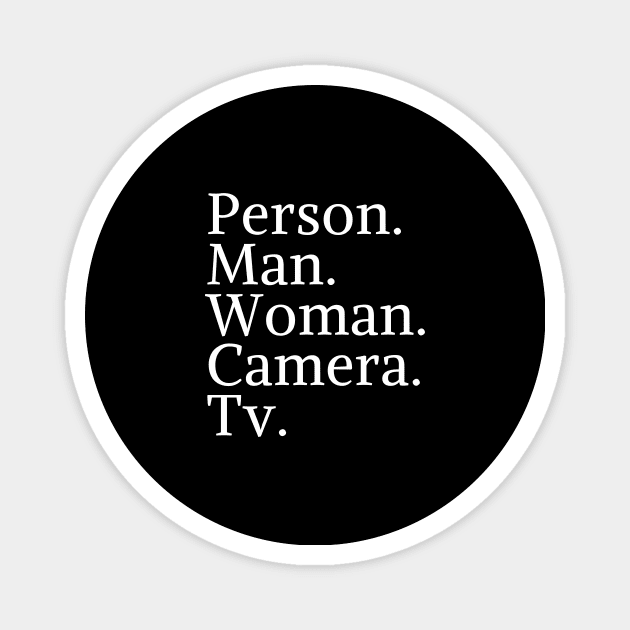 person man woman camera tv Magnet by Mary shaw